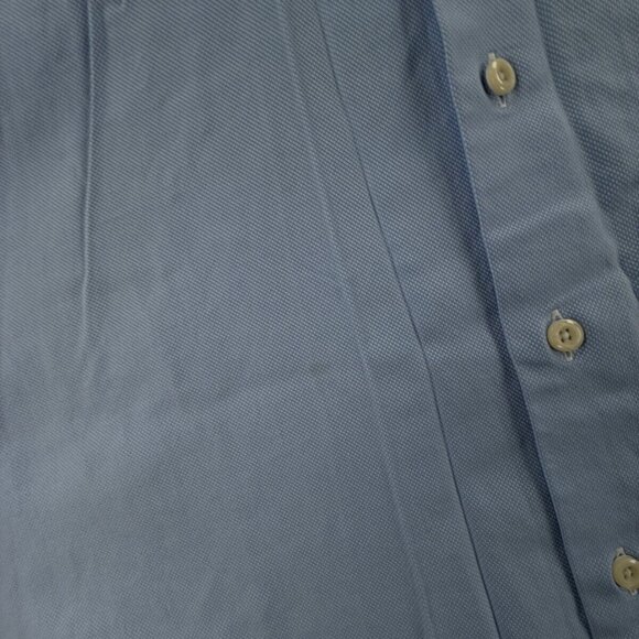 David Donahue Long Sleeve Button Up Shirt Men Cotton Trim Fit 16.5 34/35 Blue ** - Picture 14 of 16